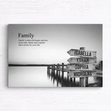 Signpost-Canvas “Jetty” Black/White