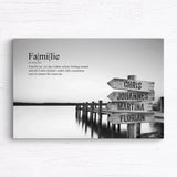 Wegweiser-Leinwand “Steg” Schwarz/Weiß