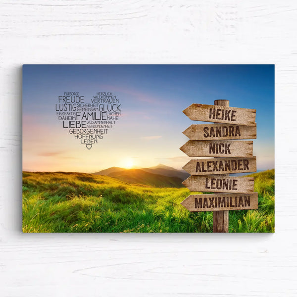 Wegweiser-Leinwand “Almwiese”