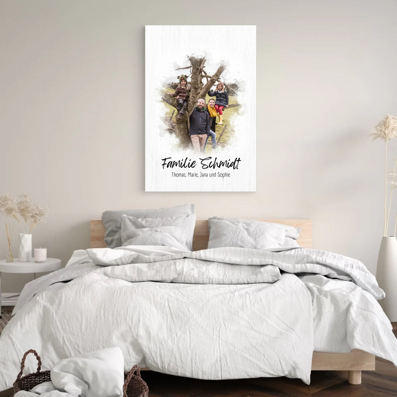 Personalisierte Leinwand – Euer Foto als Aquarell-Kunstwerk